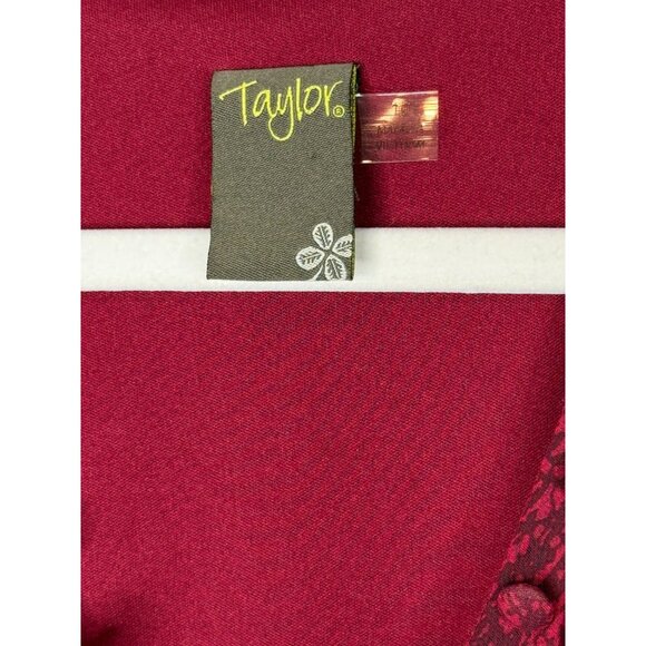 Taylor Red Ruffle Maxi Dress Women’s 10 Boho Peasant V Neck Tiered Long - Picture 5 of 13